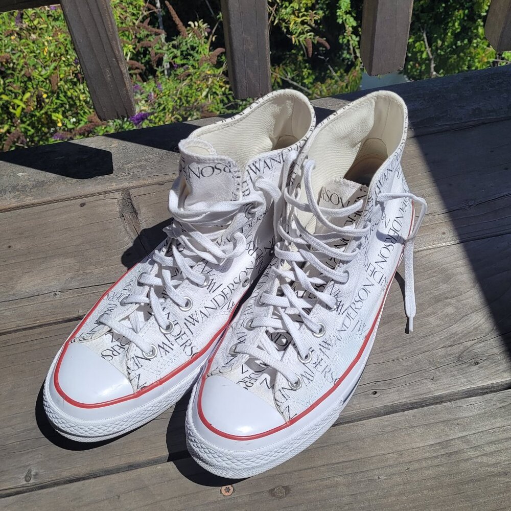 JW Anderson Converse Men's US 10.5 White Logo Stripe